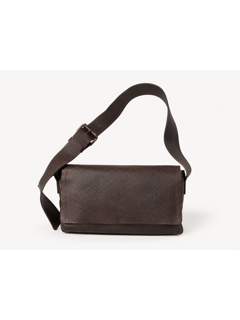 Banana Republic Y2K 2002 Brown Leather East West Flap Shoulder Bag Boho